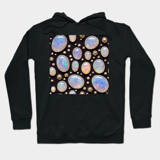 Gold and Cabochon Opal Seamless Pattern Hoodie